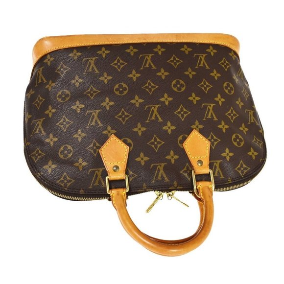 LOUIS VUITTON LV Logo Alma Hand Bag Monogram Leather Brown France - Picture 6 of 16
